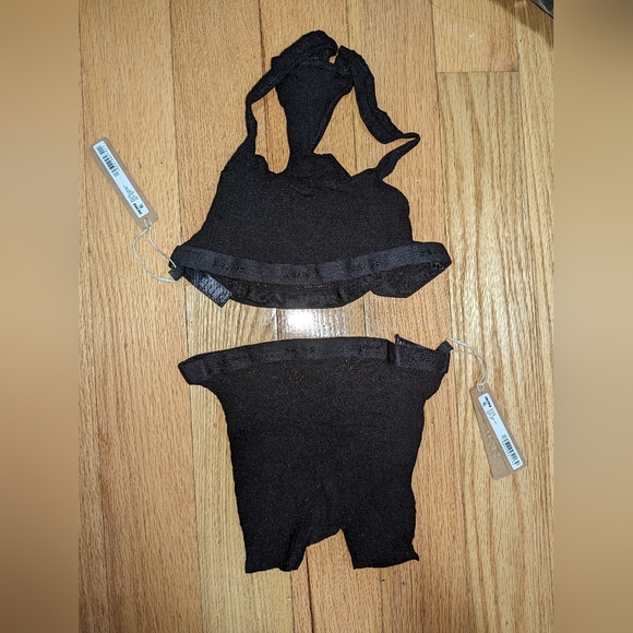 NWT SKIMS KNIT LACE SCOOP BRALETTE & BOY SHORT SET IN ONYX - Picture 7 of 8